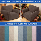 ZNSAYOTX Stretch Chair Cover, 1 Piece Couch Covers for 1 Seat Sofa, Jacquard Armchair Slipcovers with Elastic Bottom Thickened Furniture Protector for Dog Cat Pet (Small, Brown)