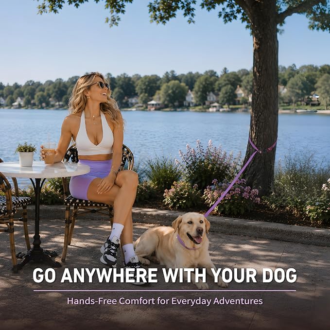 Hands Free Dog Leash,Galaxy Reflective, Crossbody Dog Leash,Purple | Galaxy Reflective • Crossbody Carry • Soft Velvet Handles • Everyday Comfort
