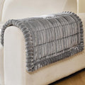 FUANGUI Waterproof Armrest Couch Cover for Dogs,27.6" x 27.11", Grey | Non-Slip Backrest Cover Recliner Chair Protector, Fuzz Soft Armchair Armrest Cover Washable Couch Covers Sofa Pet Friendly