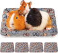 Tuanse 4 Pack Ultra Soft Dog Cat Bed Mat Small Animal Guinea Pig Bed with Cute Print Reversible Fleece Dog Crate Kennel Pad Cozy Washable Thickened Hamster Pet Beds Mat(13 x 10 Inches,Gray)