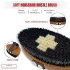 Wooden Pet Grooming Kit for Short-Haired & Double-Coated Dogs Cats Horses- Includes Bristle Brush, Massage Brushes & Deshedding Tools -Dog Brush for Shedding - Best Deshedding Comb - Idea Gift
