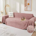 Couch Cover Washable for 2 Cushion Sofa, Cat Scratch Proof Furniture Protector Love Seat L Shape Couch Covers Soft Sectional Sofa Cover for Dogs Pets, 71" x 118", Pink