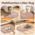 Cat Litter Mat, 33"x22" High Density PVC Litter Rug Trapping Mat, Non-Slip, Waterproof & Urine-Proof Kitty Litters Catcher Mats, Keep Floor Clean, Soft on Kitten Paws, Cat Essentials Brown
