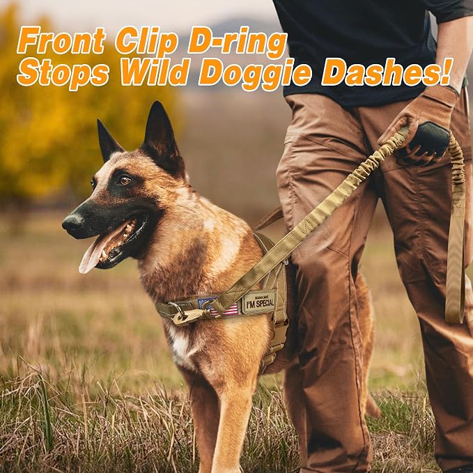 Forestpaw No Pull Dog Harness with Large Handle,Comfortable,L,Brown | Adjustable Fits Chest 26-31",50-80 lbs,Slip On,Quick Release,Easy Control,Soft Padded,for Medium Large Dogs Walking Training