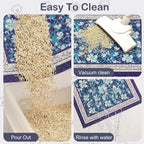 Glittme Cat Litter Mat, 33"x22" Non-Slip Washable Trapping Mat for Cats | Litter Trapping Mat With Thick PVC Coil To Catch Scatter, Soft On Paws And Waterproof Bottom To Protect Floors