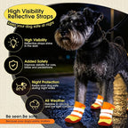 Lelepet 4pcs Dog Shoes for Hot Pavement,Dog Booties for Larg Size Dogs | Reflective Paw Protector for Outdoor Walking/Hiking,Anti-Slip Puppy Shoes with Secure Double-Straps,Orange,XL