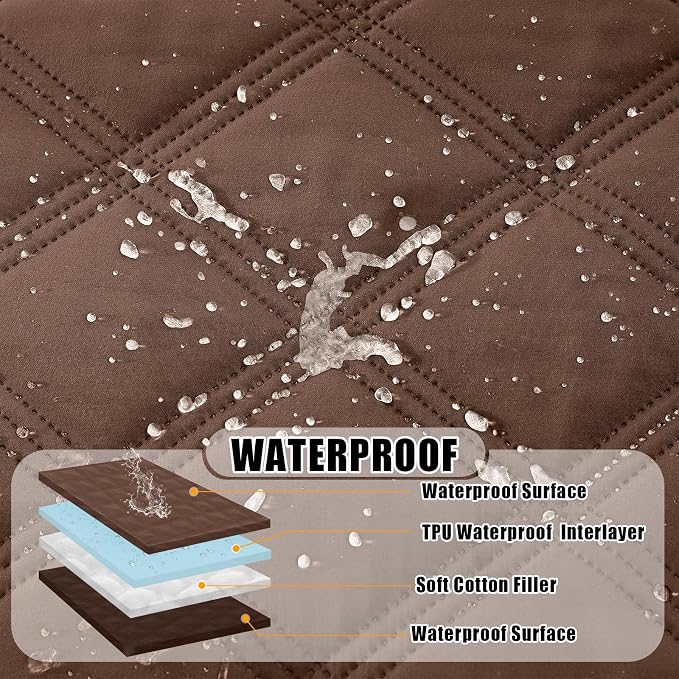 Smiry Waterproof Dog Bed Cover, Reversible Pet Blanket for Sofa Couch | Soft Washable Dog Blanket, Leakproof Couch Cover for Dogs Cats & Furniture Protection, 52x82, Brown/Chocolate