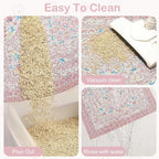 Glittme Cat Litter Mat, 40"x30" Non-Slip Washable Trapping Mat for Cats | Litter Trapping Mat With Thick PVC Coil To Catch Scatter, Soft On Paws And Waterproof Bottom To Protect Floors