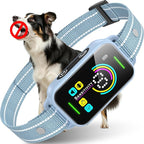 DINJOO Bark Collar for Large Medium Small Dogs - Smart AI 1S Stop Barking, Anti Barking Device & Dog Training Collar with Beep, Vibration & 8-Level Sensitivity, IP67 Waterproof - Paste Blue