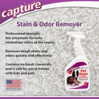Capture Pet Stain & Odor Spray - Enzyme Pet Odor Eliminator - 32oz (2 Pack) | Carpet Stain Remover for Cats & Dog Pee Smell, Cat Urine Destroyer, Carpet Cleaner Spray