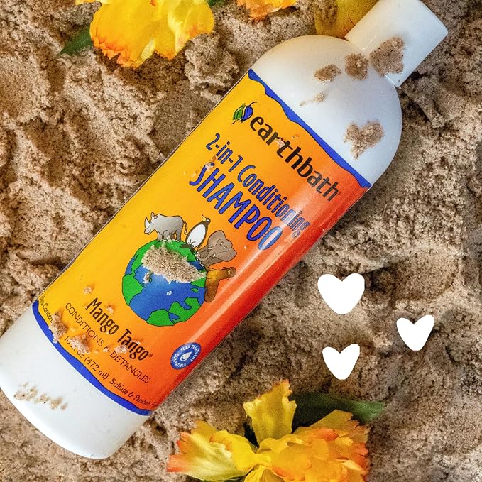 earthbath, Mango Tango 2-in-1 Conditioning Shampoo - Cruelty Free Dog Shampoo and Conditioner, Made in USA, Gentle Dog Conditioner, Best Puppy Shampoo & Puppy Supplies, Safe Dog Wash - 16 Oz (1 Pack) | Cruelty Free Dog Shampoo and Conditioner, Made in ...