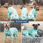 Spark Paws Dog Pajama, Dog Recovery Suit Male, Onesie, Ultra-Soft and 4-Way Stretch, for Small Medium and Large Breeds - Monkey Business - S