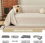 Boho Couch Cover for Sectional Sofa, Chenille Loveseat Sofa Covers Washable Pet Friendly Geometric Couch Covers