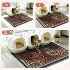 Cat Litter Mat,40"x30" High-Density PVC Cat Litters Trapping Mat, Waterproof & Non-Slip Backing, Litter Box Catcher, Soft on Kitty Paws, Easy Washable Pet Supplies Brown-Green