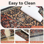 Cat Litter Mat, 24"x15" High-Density PVC Cat Litters Trapping Mat, Waterproof & Non-Slip Backing, Litter Box Catcher, Soft on Kitty Paws, Easy Washable Pet Supplies Brown-Green