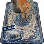 Hompet Cat Litter Mat 2 Pack, 24x36 Large Machine Washable Trapping Mats for Cats, Super Absorbent & Urine-Proof Cat Litter Box Mat for Floor, Waterproof & Non Slip Kitty Litter Rug