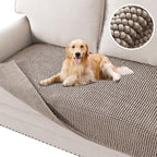 H.VERSAILTEX Plush Chenille Dog Bed Cover Thick Soft Loveseat Cover for 2 Cushion Couch Anti Slip Couch Cover Furniture Protector for Dog, Pet, Cat (35" x 62", Cuban Sand)