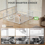 Dog Playpen Indoor, 12 Panel, 24" White Metal Puppy Playpen | Diamond Mesh Chew Resistant, Tool-Free Assembly, Easy Clean, Portable Design, Dog Exercise Pen for puppies and small dogs