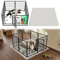 FXW Rollick Unleashed Dog Playpen for Indoor, Yard, RV Camping, 32 inch 8 Panels Dog Pen with Washable Pee Pad for Small and Medium Dogs, Black│Patented