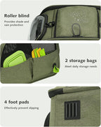 Pecute Cat Carrier with Bubble Window & Sunshade for Dogs Cats, Green XL | Dual bubble windows & top sunshade, 70% more airflow mesh, Impact-resistant stable frame, Locking zippers, Fits up to 20 lbs