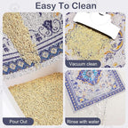 Glittme Cat Litter Mat, 24"x15" Non-Slip Washable Trapping Mat for Cats | Litter Trapping Mat With Thick PVC Coil To Catch Scatter, Soft On Paws And Waterproof Bottom To Protect Floors