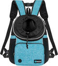 PetAmi Front Carrier Backpack for Dogs and Cats, Adjustable Ventilated Pet Chest Carrier for Hiking Camping Travel, Small Medium Dog Puppy Large Cat Carrying Bag, Max 10 lbs, Teal Blue