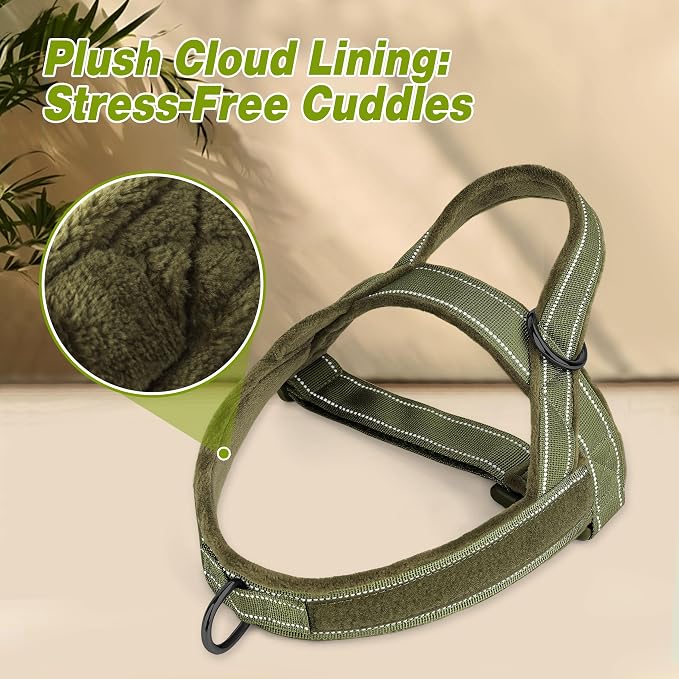 Forestpaw No Pull Dog Harness with Large Handle,Comfortable,XL,Green | Adjustable Fits Chest 32-39",80-110 lbs,Slip On,Quick Release Buckle,Easy Control,Soft Padded,for Large Dogs Walking Training