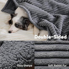 Waterproof Calming Dog Blanket for Medium Dogs, Noiseless Soft Plush Pet Blanket for Cats, 500GSM Thick Faux Fur Pet Throw, Couch Furniture Protector for Puppy, Charcoal Grey, 30x40IN