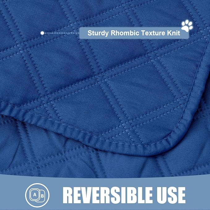 Smiry Waterproof Reversible Pet Couch Covers for Dogs | Pet Friendly, Soft Fabric, Washable Sofa Furniture Protector for Dogs Cat Kids, Checkered (30"x70", Navy/Navy)