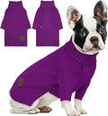 cyeollo Dog Sweater Long Sleeve Knitted Turtleneck Pullover Warm Clothes | Ultra Soft Warm Knit, Full Coverage, 4-Way Stretch for Easy Movement, Easy On & Off, Winter Daily Wear for Small Dogs