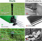 HIDALIFE Temporary Fence with Posts,3‘x50‘ Safety Barrier for Dog Snow Plastic Mesh Fencing with Fiberglass Stake Windbreak Rope,Movable Fencing Roll for Garden Backyard Outdoor Animal Protect