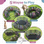 PAWISE Outdoor Cat Enclosure, Cat Tent and Tunnel, Pop Up,Storage Bag | Oxford, 46x46x18in tent, 122in tunnel, includes storage bag