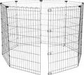 Amazon Basics Foldable Octagonal Metal Exercise Dog Playpen, Indoor/Outdoor, No Door, 8 Connected Panels, Large, 42 Inches Height, Black