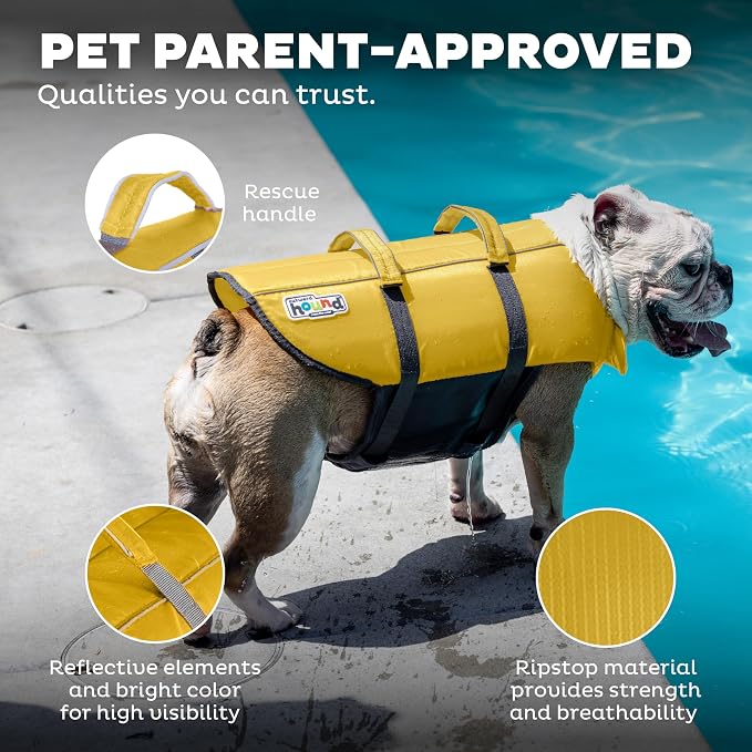 Outward Hound Granby Splash Yellow Dog Life Jacket, XS
