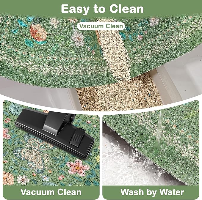 Unicorn Catcher 40"x30" Cat Litter Mat Non-Slip Washable Litter Box Mat | High-Density PVC Litter Catcher Mat Efficiently Traps Scattered Litter From Paws To Keep Floors Clean