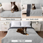 PetAmi Waterproof Couch Cover for Dog Bed Sofa Blanket, 68x82 Light Gray | Leakproof Furniture Protector for Pet Cat, Machine Washable Pee Proof Mat for Chair Car Seat, Durable & Anti Slip Backing