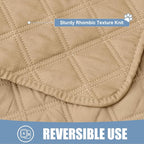 Smiry Waterproof Reversible Pet Couch Covers for Dogs | Pet Friendly, Soft Fabric, Washable Sofa Furniture Protector for Dogs Cat Kids, Checkered (40"x80", Camel/Camel)