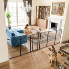 FXW Dog Gate, Extra Wide Adjustable for Openings Up to 165", 45" H | Flexible Space Control, Easy Walk-Through Access, 5 Panels + 1 Gate, For Large Dogs, Garage Use