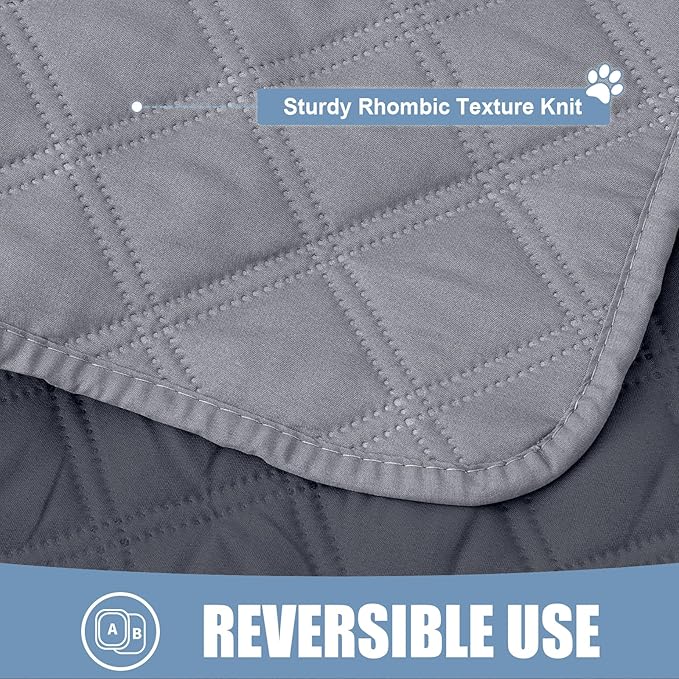 Smiry Waterproof Reversible Pet Couch Covers for Dogs | Pet Friendly, Soft Fabric, Washable Sofa Furniture Protector for Dogs Cat Kids, Checkered (30"x30", Grey/Dark Grey)