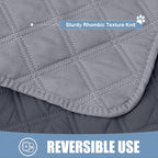 Smiry Waterproof Reversible Pet Couch Covers for Dogs | Pet Friendly, Soft Fabric, Washable Sofa Furniture Protector for Dogs Cat Kids, Checkered (30"x30", Grey/Dark Grey)