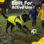 Waterproof Dog Rain Coat, Reflective Safety Strips & Leash Hole – Lightweight Adjustable Jacket for Medium Breeds - M, Yellow