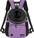 PetAmi Adjustable Cat & Dog Chest Carrier Backpack, Ventilated for Hiking & Camping, Max 15 lbs, Purple