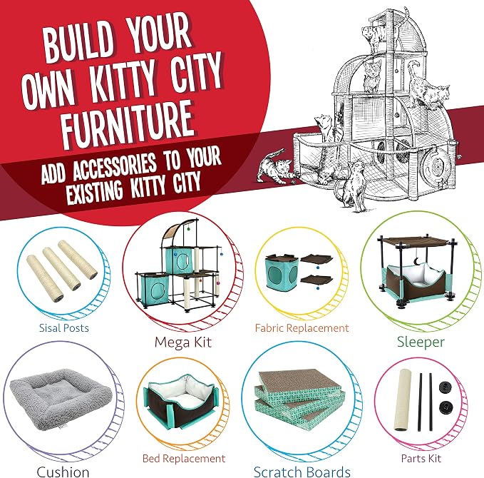 Kitty City Claw Indoor and Outdoor Mega Kit Cat Furniture, Cat Sleeper, Outdoor Kennel
