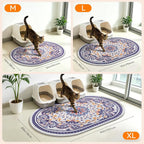 Cat Litter Mat, 24"x15" High Density PVC Litter Rug Trapping Mat, Non-Slip, Waterproof & Urine-Proof Kitty Litters Catcher Mats, Keep Floor Clean, Soft on Kitten Paws, Cat Essentials Blue