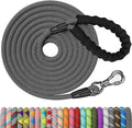 NTR Heavy Duty Dog Leash,15FT Long Rope Leash for Dog Training with Swivel Lockable Hook,Reflective Threads and Comfortable Handle,Dog Lead for Walking,Hunting,Camping for Medium and Large Dog, Black