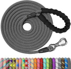 NTR Heavy Duty Dog Leash,15FT Long Rope Leash for Dog Training with Swivel Lockable Hook,Reflective Threads and Comfortable Handle,Dog Lead for Walking,Hunting,Camping for Medium and Large Dog, Black