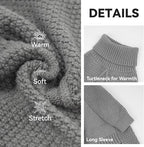 cyeollo Dog Sweater Long Sleeve Knitted Turtleneck Pullover Warm Clothes | Ultra Soft Warm Knit, Full Coverage, 4-Way Stretch for Easy Movement, Easy On & Off, Winter Daily Wear for Small Dogs