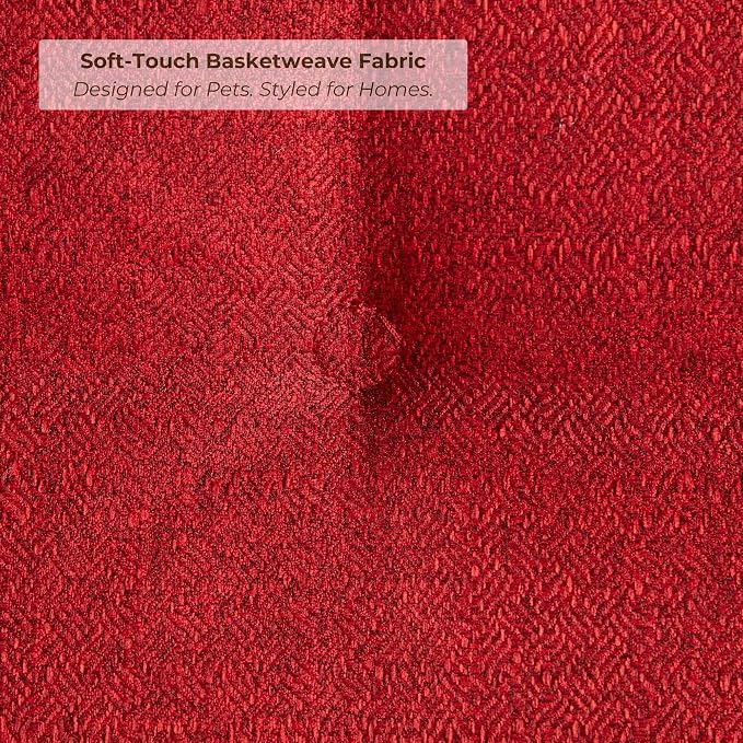 Happy Hounds Milo Square Tufted Pillow Dog Bed, Scarlet, Large (40" x 40")