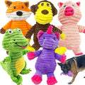 Jalousie Plush Toys Assortment Value Bundle Puppy Pet Mutt Squeak Toy for Medium Large Dogs (5 Pack Corduroy)