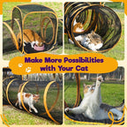 Outdoor Cat Enclosures with Tunnels, Rywell 10FT Cat Tunnel Outdoor with Cube, Portable Cat Playpen and Catio with Carry Bag for Multiple Cats